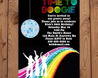 Disco Party Invitations - Disco Invitation - Disco Birthday - Dance Party Invitation - 70s Party - 70s Invitations - Digital Invitation