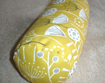 Insert not Included Saffron Round Bolster Cover Faux Silk Yoga Massage Neck Pillow Removable 6X20 White Cover ONLY Not Stuffed