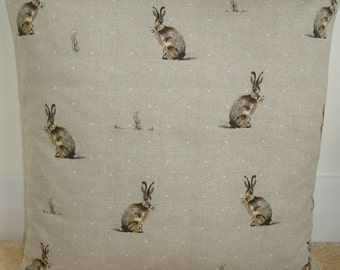 20"x12" Oblong Bolster Cushion Cover Fryetts Hartley Hare Natural Brown Beige