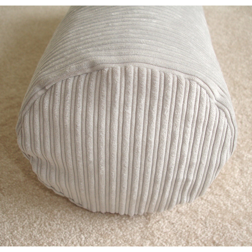 Cylinder Bolster Pillow Cover 8x18 Round Ended End Silver Grey Etsy