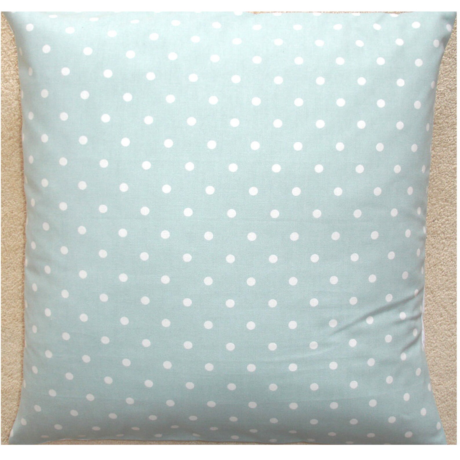 24x24 Pillow Cover Duck Egg Blue White Polka Dot NEW Large Etsy