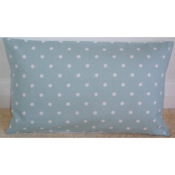 10x16 Tempur Travel Pillow with Zip Cornflower Blue Polka Dot Throw Pillow