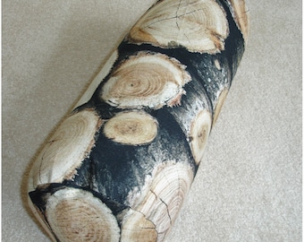 Bolster Cover Logs Rustic Cylinder 16" 18 Urban Art Round End Bolster Pillow Sham Cushion Case Scatter Throw Wooden Log Cabin Man Cave Wood
