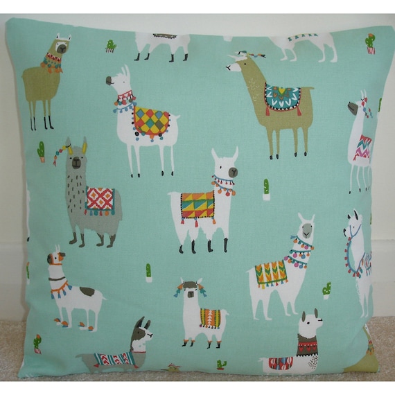16/" Cushion Cover Llama Llamas Alpaca Alpacas No Drama 16x16 Black White Beige
