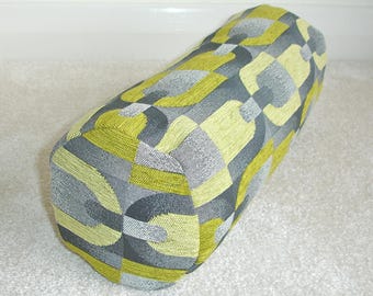 Bolster Pillow COVER Green and Grey Cylinder Cushion Sham Cushion Case 6" 8" 9" 10" 12" 16" 18" 20" 24" 6x16 8x18 Lime Chartreuse Chenille