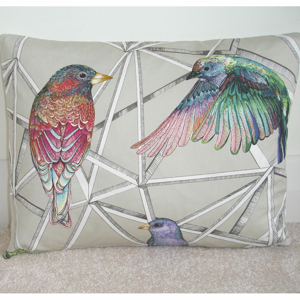 Tropical Birds Cushion Cover 12x16 Oblong Bolster Pillow Sham Etsy UK