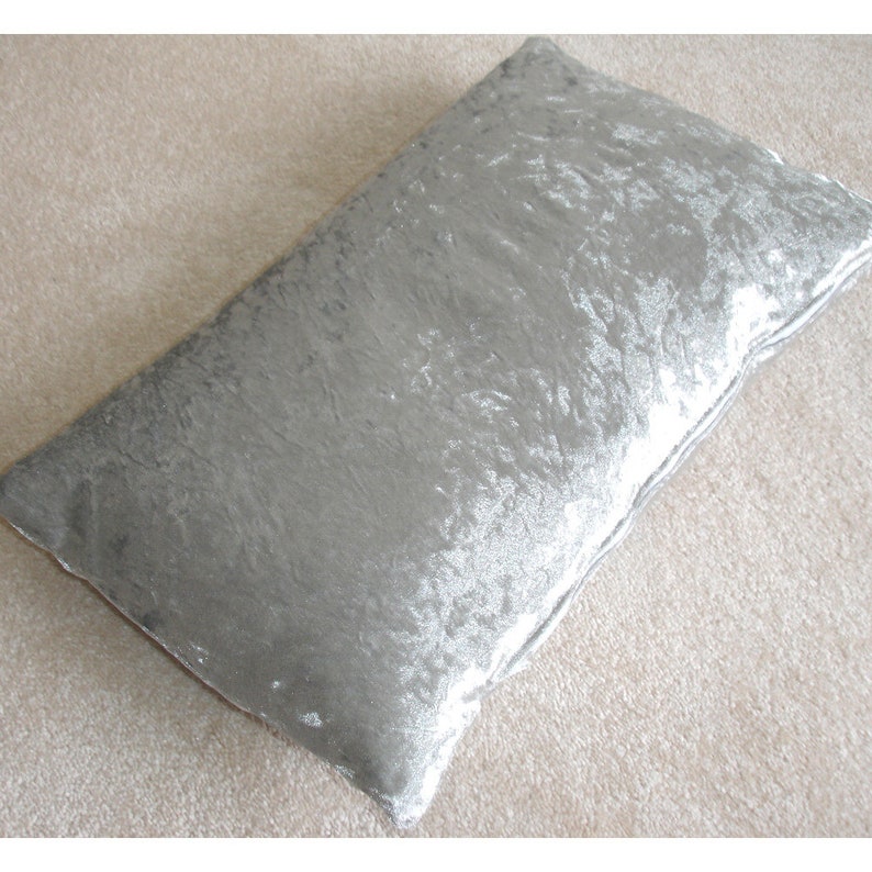 Silver Crushed Velvet Cushion Cover 12x16 Luxury Etsy