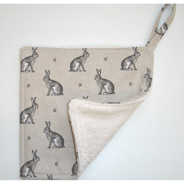 Grey Hare Pot Holder Kitchen Pad Mat Potholder Rabbit Gray Hares Rabbits Farm Farmyard Kitchenware Farmhouse