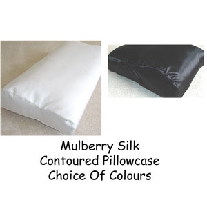 Silk Tempur Original Pillow COVER ONLY Medium 50x31cm Mulberry 22 MOMME Luxury 22mm Hypoallergenic Orthopaedic Black White Pillowcase Case