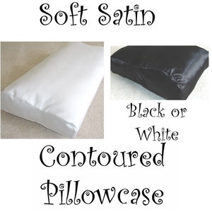 Satin Pillowcase For Tempur Original Pillow COVER ONLY Medium 50x31cm Luxury Hair Hypoallergenic Orthopaedic Black White Pillowcase Case