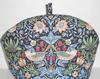 Tea Cosy William Morris Strawberry Thief Arts & Crafts Navy Blue Cozy