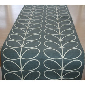 Grey Table Runner Dining Gray 6ft Linear Stem Leaves 72" Modern Overlay 180cm