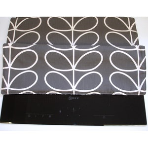 Oven Stove Cooker Cover Grey 24&quot; x 22&quot; Electric Induction Hotplate Hob Top Surface Saver Mat Kitchen Pad Topper Jumbo Linear Stem Leaf Gray