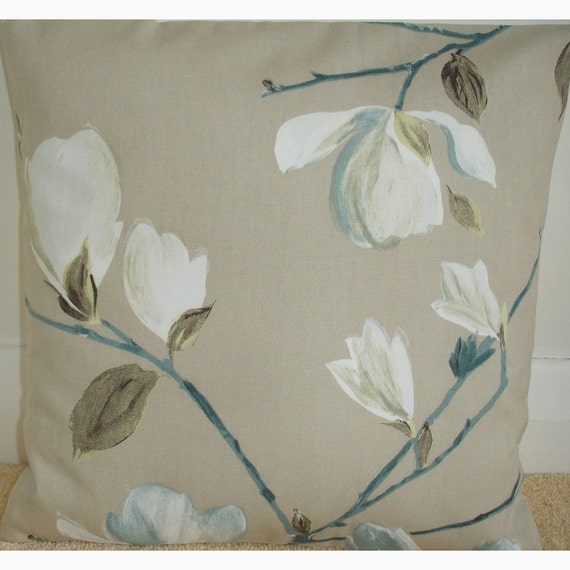 cream and duck egg blue cushions