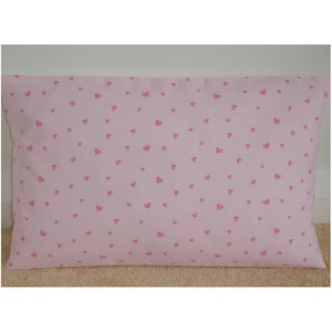 Pink Heart Pillow Sham Cushion Cover 12x16 Laura Ashley Sweetheart Lumbar Bolster Oblong Nursery Case Pink Hearts Slip Pillowcase Baby 16x12