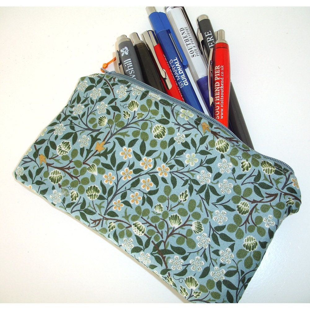 Pencil Case William Morris Liberty Strawberry Thief Clover