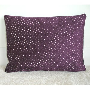 Purple Velvet Cushion Cover Silver Specks 12x16 Luxury Pillow Sham 16x12" Oblong Bolster Case With Zip Pillowcase 40cm