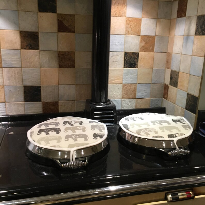 Aga Hob Lid Mat Pad Round Hotplate Hat Cover Gray Elephant Etsy UK