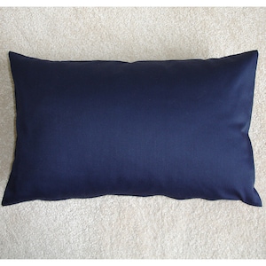 10x16 Tempur Travel Pillow Cover with Zip 40x26cm Plain Block Solid Navy Blue Colour Color Bolster Oblong Cushion Case Sham 16"x10" 16x10