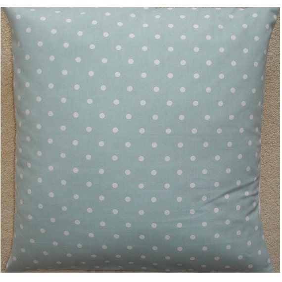 24x24 Pillow Cover Duck Egg Blue White Polka Dot NEW Large Etsy
