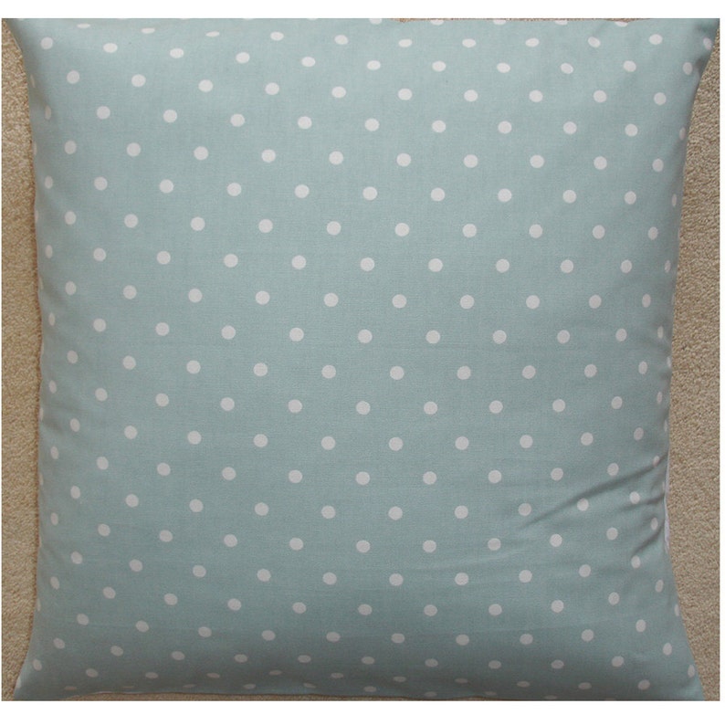 24x24 Pillow Cover Duck Egg Blue White Polka Dot NEW Large Etsy