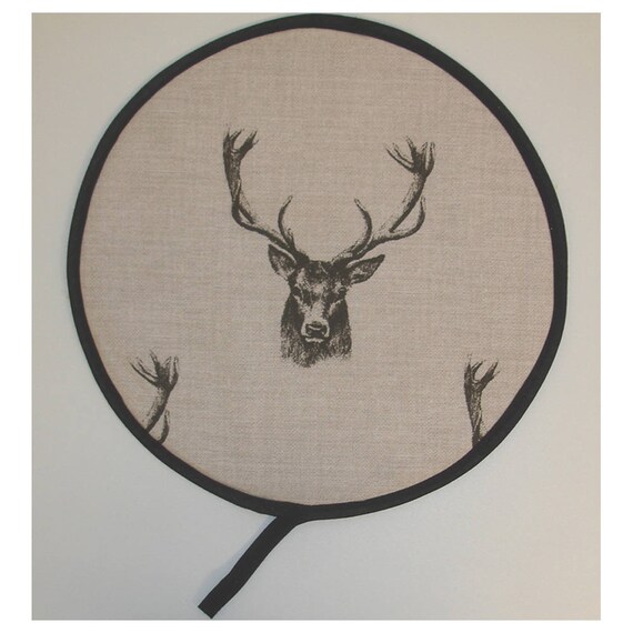 Lid Hob Covers Black Chef Chefs Pads Suitable for Aga PAIR with Loop Cotton