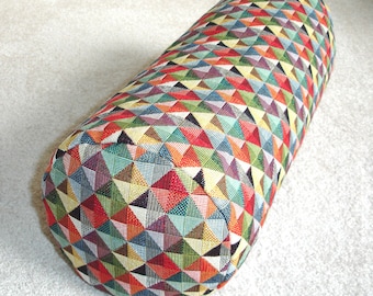 Bolster Cover 18" 16" Rounded-end Bolster Pillow Sham Geometric Tapestry Round Ended End Scatter Throw Cushion Case 6x16 8x18 Neck Roll Red