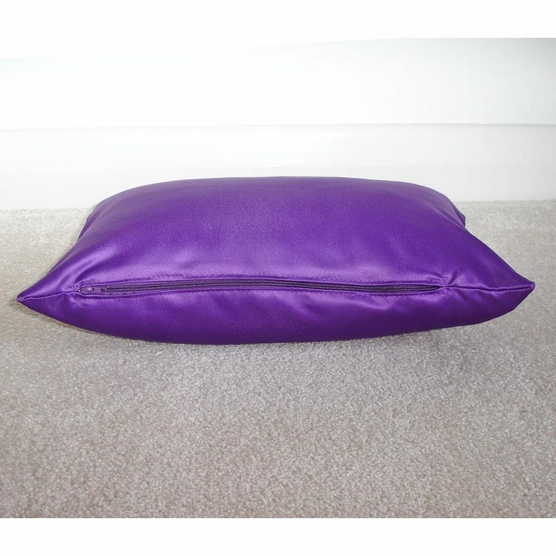Satin Travel Pillow Cover Tempur SMALL 10x16 Case Luxury Hair and Skin Casper Nap Sham Pillowcase Pink Black White Grey Navy Blue Purple image 12