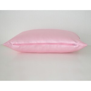 Satin Travel Pillow Cover Tempur SMALL 10x16 Case Luxury Hair and Skin Casper Nap Sham Pillowcase Pink Black White Grey Navy Blue Purple image 10