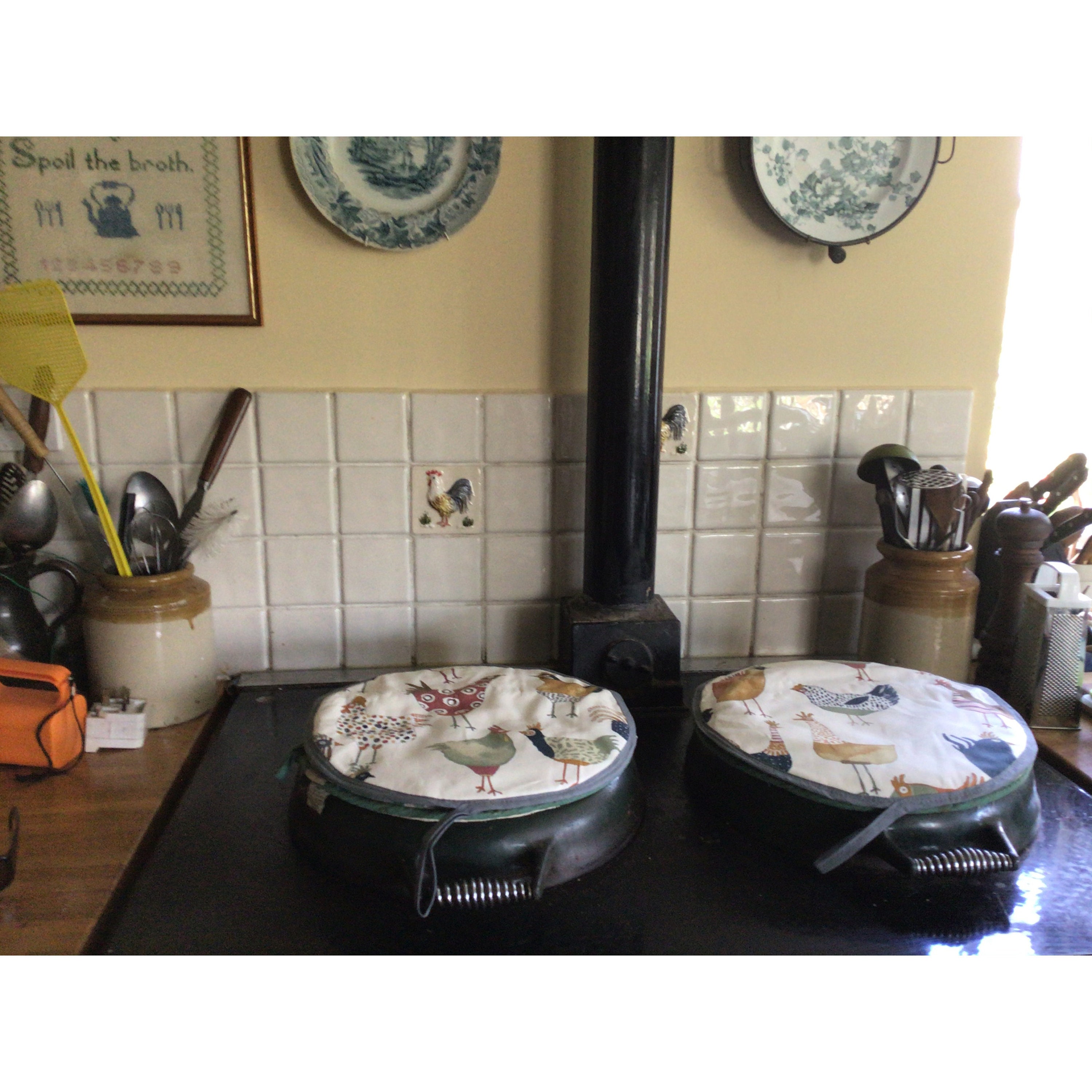 Aga Hob Hotplate Lid Mat Pad Hat Round Cover Blue Birds Etsy UK