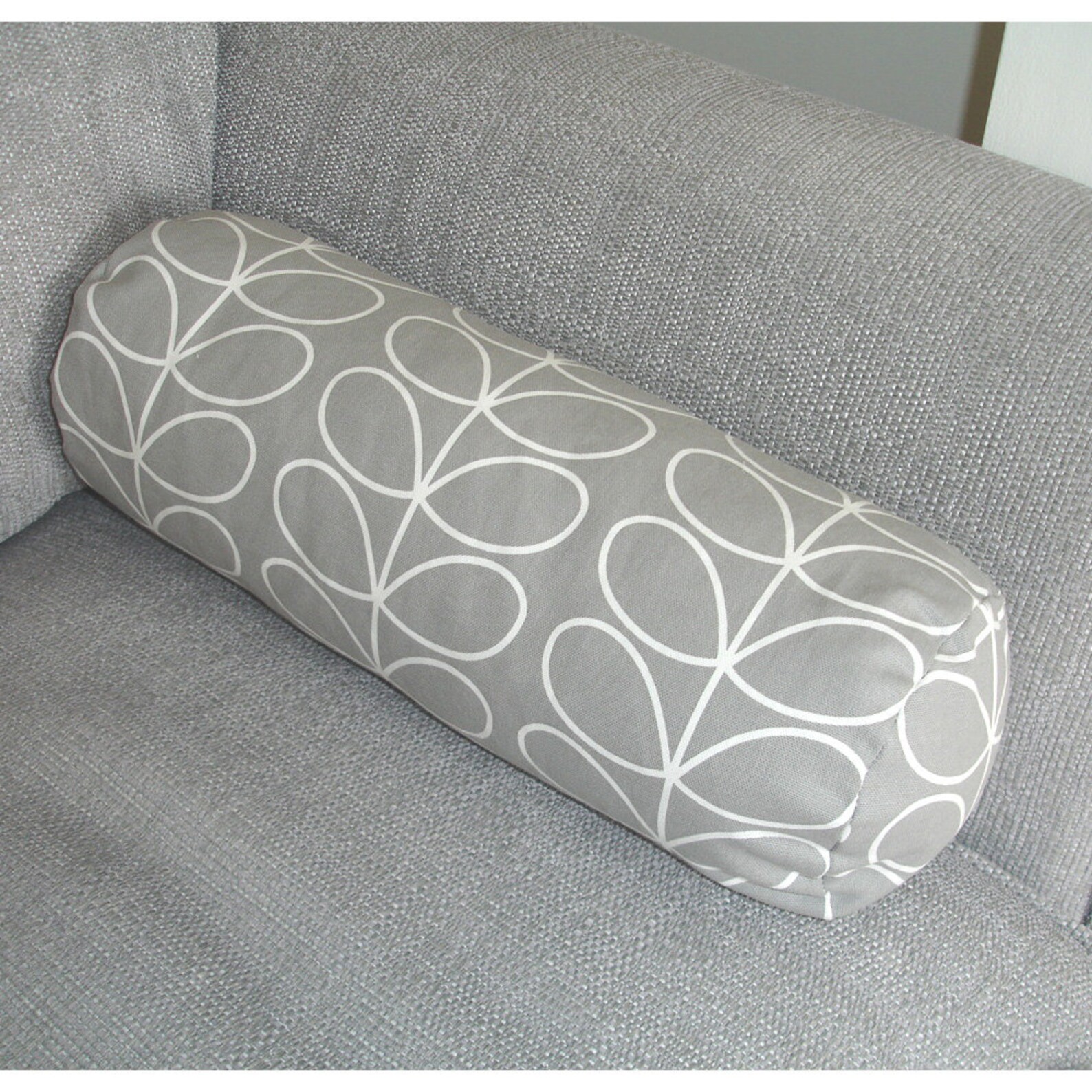 Cylinder Bolster Pillow Cover Silver Grey 8x18 Neck Roll Round Etsy UK