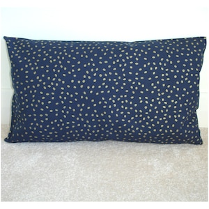 Navy Blue and Gold Oblong Cushion Cover Blue Pillow Sham Rectangle Bolster Dark Blue With Gold Specks Case Pillowcase 12x16 12x20 16x24 Zip