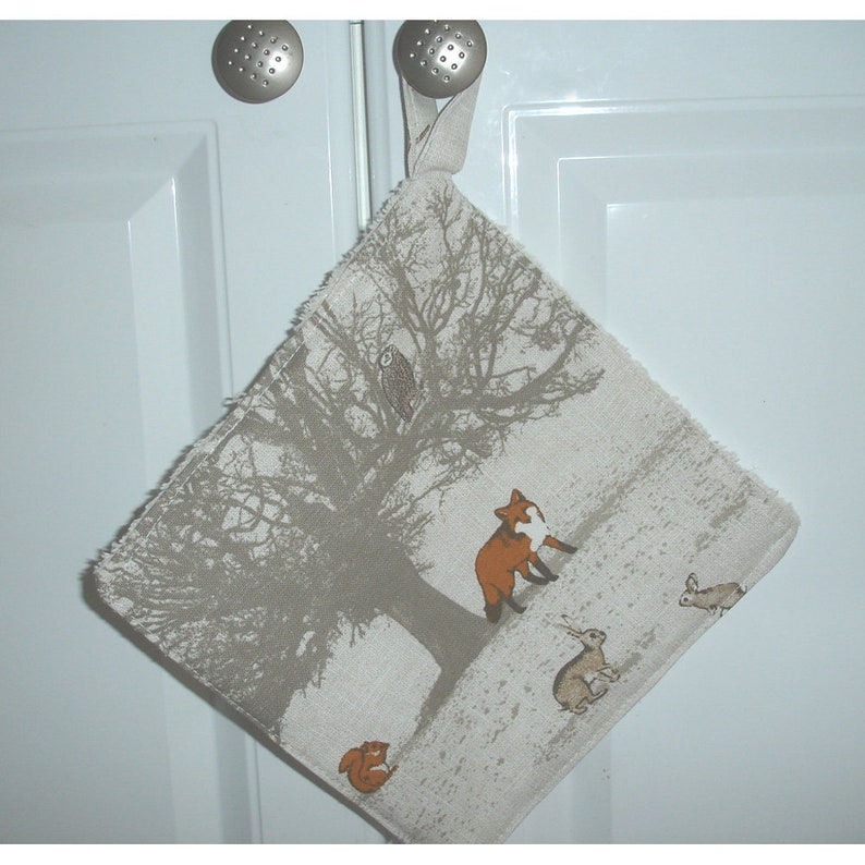Pot Holder Kitchen Pad Mat Potholder Fox Rabbit Squirrel Owl
