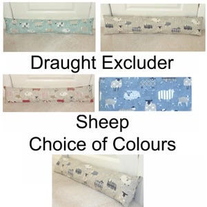 Draught Excluder Sheep Door Snake Wind Draft Breeze Dodger Blocker 32" 35" or 40" Long Grey Blue Red Duck Egg Door Stop Stopper