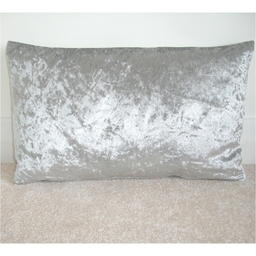Silver Crushed Velvet Cushion Cover 12x16 Luxury Etsy