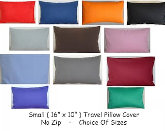 Tempur Travel Pillow Cover SMALL 10" x 16" Envelope Back Pink Navy Blue Grey Black Purple Casper Nap Red Cushion Case Sham Pillowcase Oblong