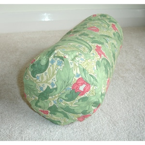 William Morris Batchelors Button Bolster Pillow Cover 16x6 Pink Green Arts and Crafts Morris & Co 16&quot;x6&quot; Neck Roll Cushion Sham Cylinder