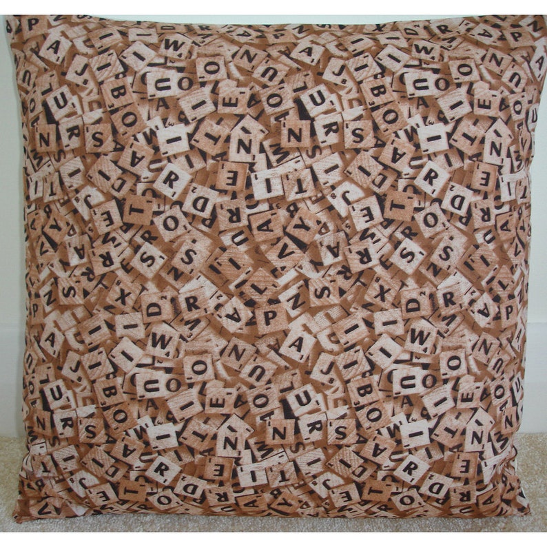 Scrabble Pillow Cover 16 Novelty Throw Accent Slip Sham Etsy