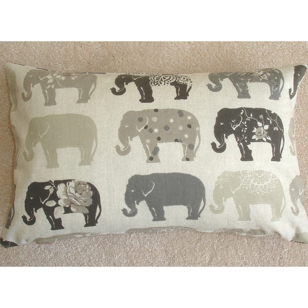 10x16 Tempur Travel Pillow Cover with Zip 40x26cm Elephant Grey Bolster Oblong Cushion Case Sham Pillowcase 16"x10" Gray Elephants