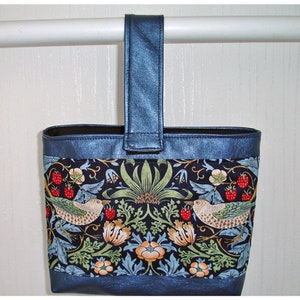 Mobility Bag Wheelchair Sidearm Walker William Morris The Strawberry Thief Side Arm Faux Leather Caddy Purse Caddie Handbag Tote Organiser