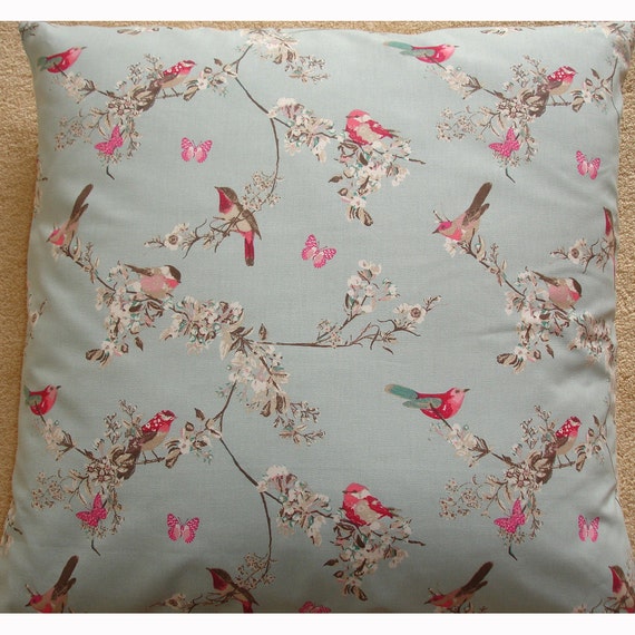 26x26 Euro Sham Pillow Cover Cherry Blossom Birds 26 Etsy