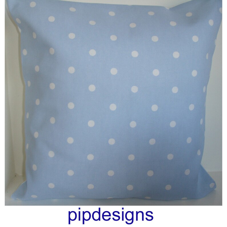 16x16 Pillow Cover Baby Blue White Polka Dots 16 Modern Etsy