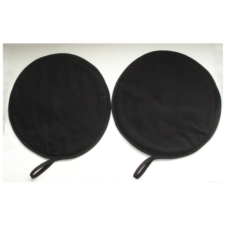 Pair Aga Hob Lid Covers Black Set of Two Hotplate Pads Round 2 Etsy