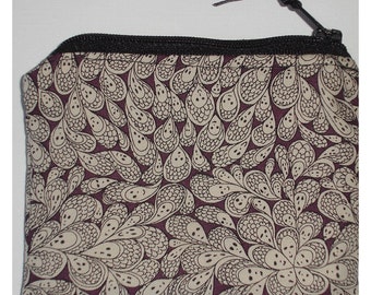 Liberty Fabric Grayson Perry Zipped Coin and Credit Card Purse Cranford Purple and Black Emo