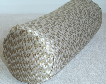 6x16 Bolster Pillow Cylinder COVER Round Ended End Gold Cushion Sham Case 16"x6" 16x6 40cm Beige