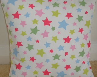 Stars Pillow Cover 16x16 Cath Kidston Nursery Pink Blue Red Green Shooting Star 16" Throw Cushion Case Sham Slip