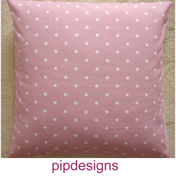 26x26 Pillow Cover Pink White Polka Dots 26 Decorative Etsy