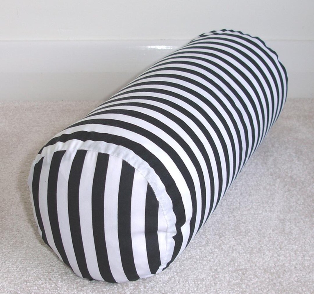 6x16 Bolster Pillow Cylinder Cover Round Neckroll Case Black and