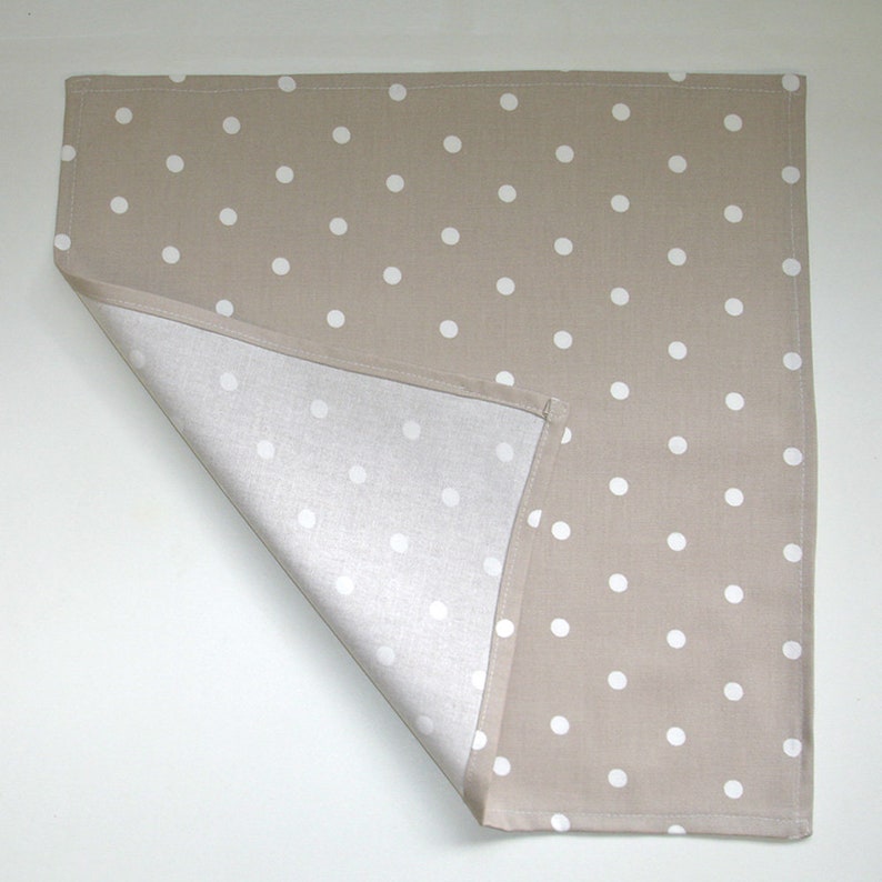 Napkins Polka Dot Dots Spots White Spotted Serviettes Yellow Grey Blue Duck Egg Pink Sage Green Beige Brown Single Napkin Set Table Linens Brown