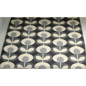 Oven Stove Cooker Cover Grey 24&quot; x 22&quot; Electric Induction Hotplate HobTop Surface Saver Mat Kitchen Pad Topper Oval Flower Gray 1970s Style